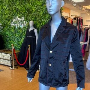 Black Blazer with Red Stitching